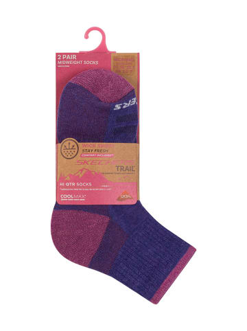 Skechers 2er-Set: Socken in Grau/ Lila