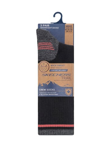 Skechers 2er-Set: Socken in Schwarz/ Rosa/ Hellblau