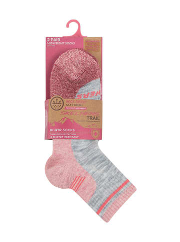 Skechers Skarpety (2 pary) w kolorze jasnoróżowo-szarym