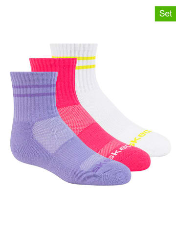 Skechers 3-delige set: sokken paars/roze/wit