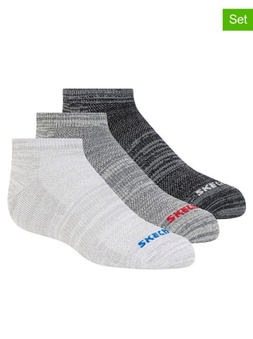 Skechers Skarpety (3 pary) w kolorze szaro-czarnym
