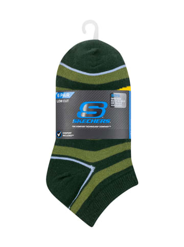Skechers 6er-Set: Socken in Grün/ Blau/ Rosa
