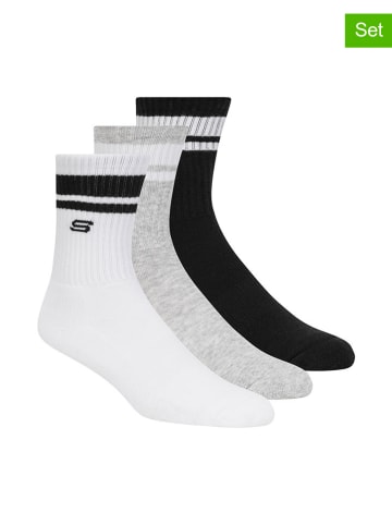 Skechers 6er-Set: Socken in Weiß/ Schwarz/ Grau