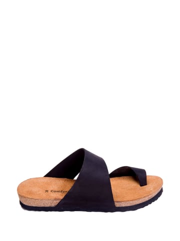 Comfortfusse Skórzane japonki w kolorze czarnym