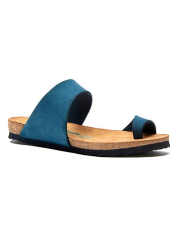 Comfortfusse Leren teenslippers donkerblauw