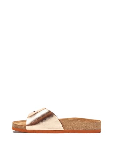 Comfortfusse Skórzane klapki w kolorze różowozłotym