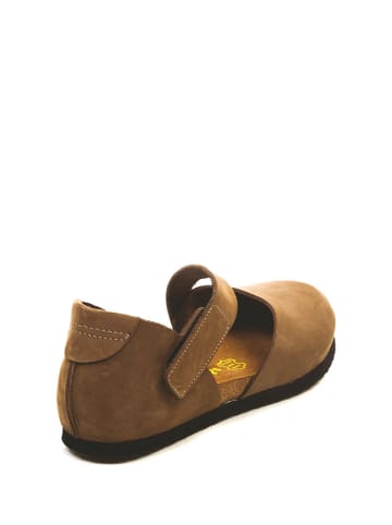 Comfortfusse Leder-Ballerinas in Sand