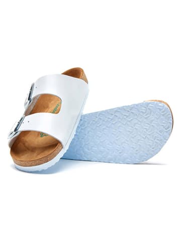 Comfortfusse Skórzane klapki w kolorze białym