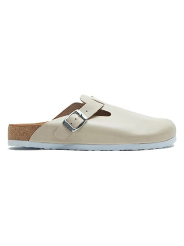 Comfortfusse Leder-Clogs in Beige