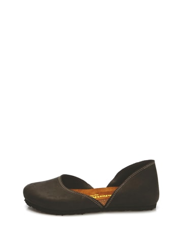 Comfortfusse Leren ballerina's zwart