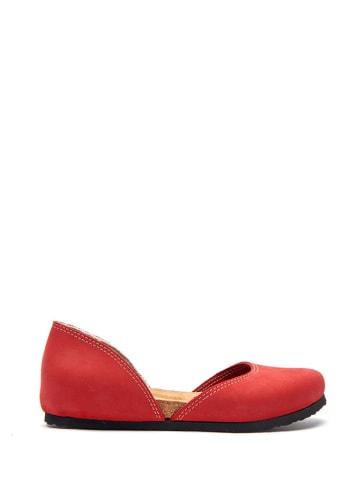 Comfortfusse Leren ballerina's rood