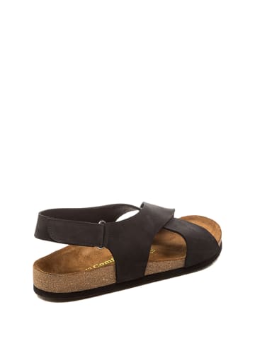 Comfortfusse Leren sandalen zwart