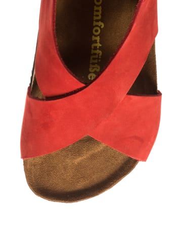Comfortfusse Leren sandalen rood