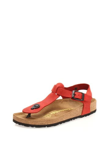 Comfortfusse Leren teensandalen rood