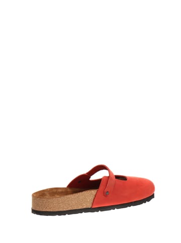 Comfortfusse Leder-Clogs in Rot