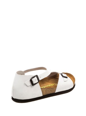 Comfortfusse Leder-Sandalen in Weiß