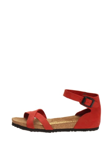 Comfortfusse Leren sandalen rood