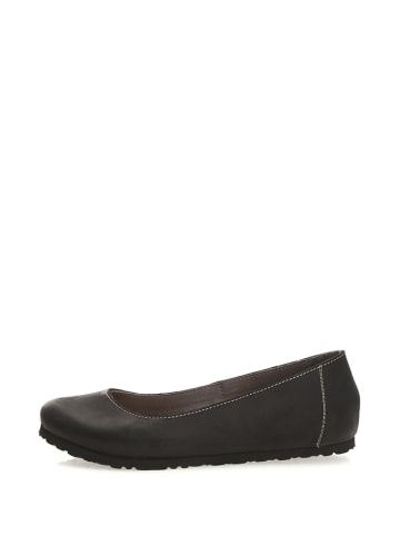 Comfortfusse Leder-Ballerinas in Schwarz