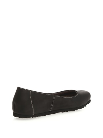 Comfortfusse Leder-Ballerinas in Schwarz