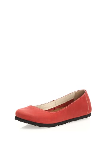 Comfortfusse Leren ballerina's rood