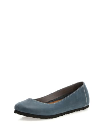 Comfortfusse Leder-Ballerinas in Dunkelblau
