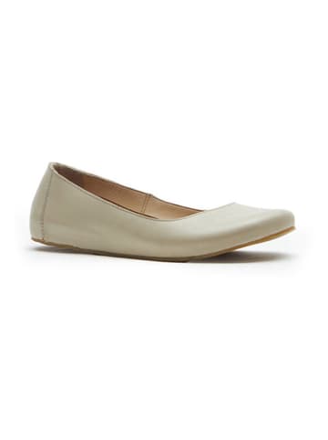 Comfortfusse Leder-Ballerinas in Beige
