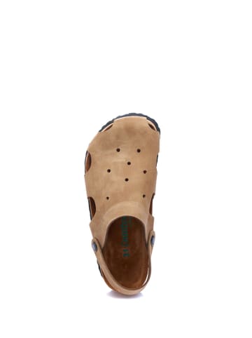 Comfortfusse Leder-Clogs in Sand