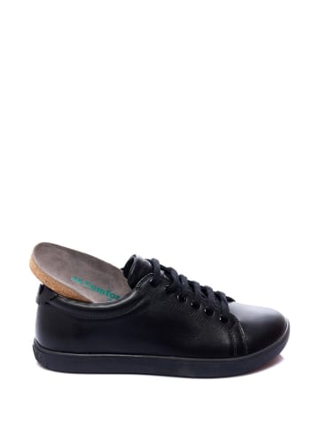 Comfortfusse Leder-Sneakers in Schwarz