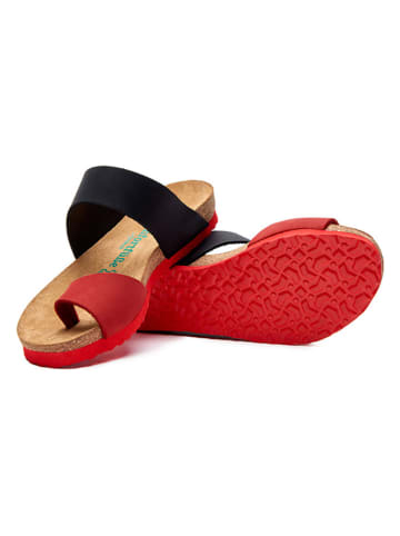 Comfortfusse Skórzane japonki w kolorze czarno-czerwonym