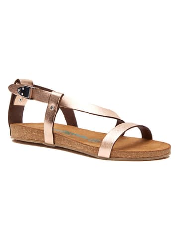 Comfortfusse Leren sandalen goudkleurig