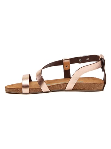 Comfortfusse Leder-Sandalen in Gold