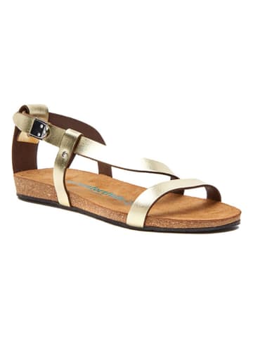 Comfortfusse Leder-Sandalen in Gold