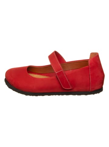 Comfortfusse Leren ballerina's rood
