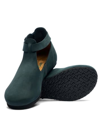 Comfortfusse Leder-Ballerinas in Dunkelblau