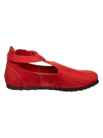Comfortfusse Leder-Ballerinas in Rot