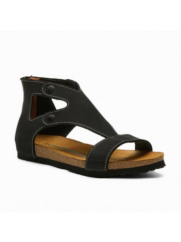 Comfortfusse Leder-Sandalen "Vera" in Schwarz