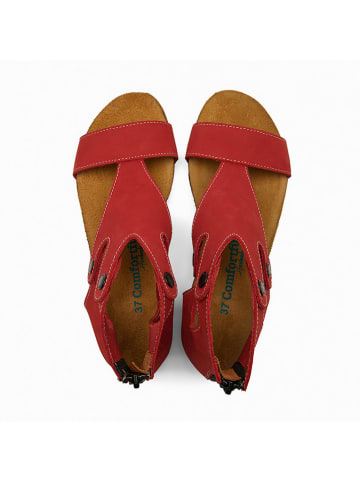 Comfortfusse Leren sandalen "Vera" rood