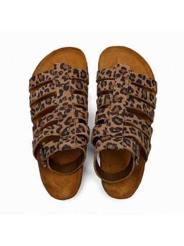 Comfortfusse Leren sandalen "Ares" lichtbruin/zwart