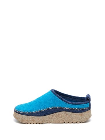 Comfortfusse Wollen pantoffels blauw