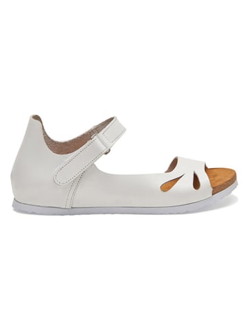 Comfortfusse Leder-Sandalen in Weiß