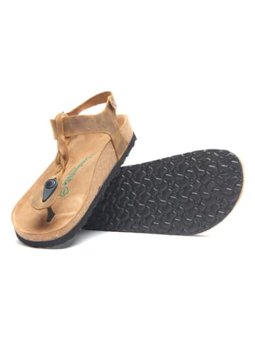 Comfortfusse Skórzane sandały w kolorze jasnobrązowym