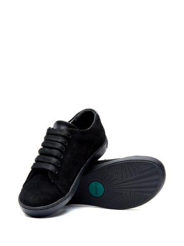 Comfortfusse Leder-Sneakers in Schwarz