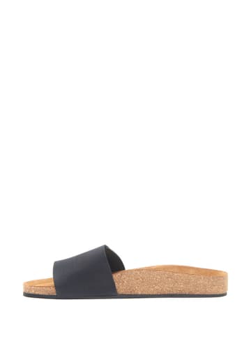 Comfortfusse Leren slippers zwart