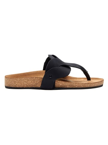 Comfortfusse Leder-Zehentrenner in Schwarz