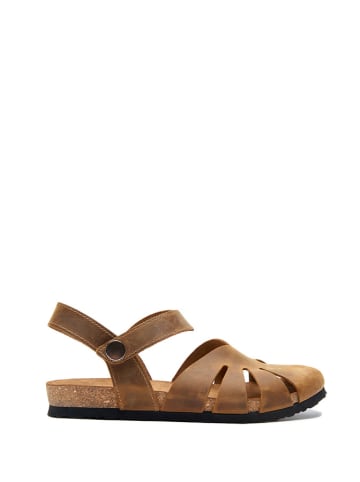 Comfortfusse Leren sandalen lichtbruin