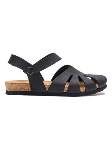 Comfortfusse Leren sandalen zwart