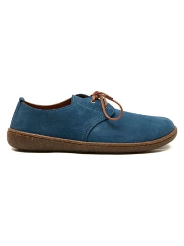 Comfortfusse Leder-Schnürschuhe "Terra" in Blau
