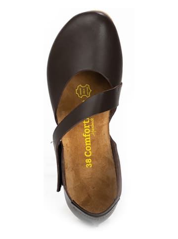 Comfortfusse Leren ballerina's bruin