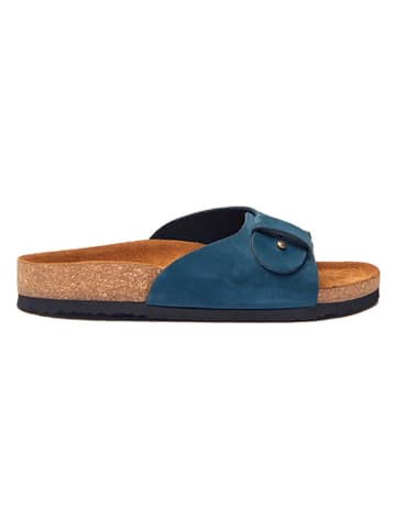 Comfortfusse Leren slippers donkerblauw
