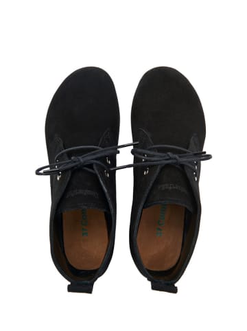 Comfortfusse Leder-Schnürschuhe in Schwarz